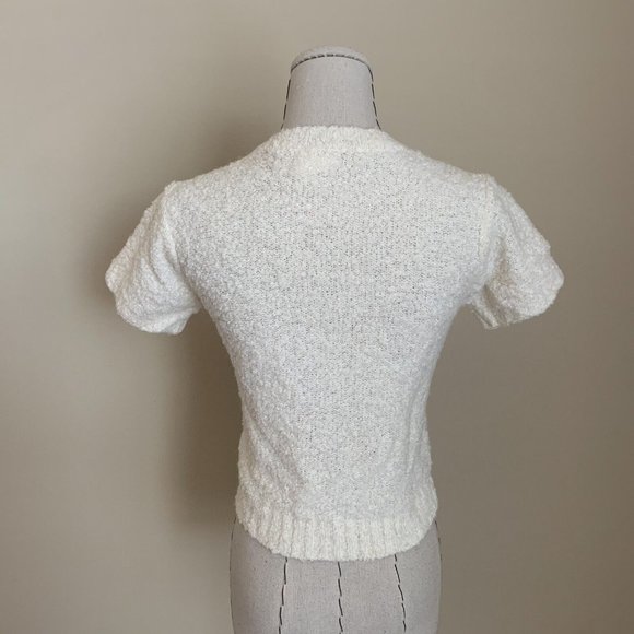 Closet clean out! Vintage 90s Espirit Fitted Cream Boucle Sweater - Picture 5 of 8